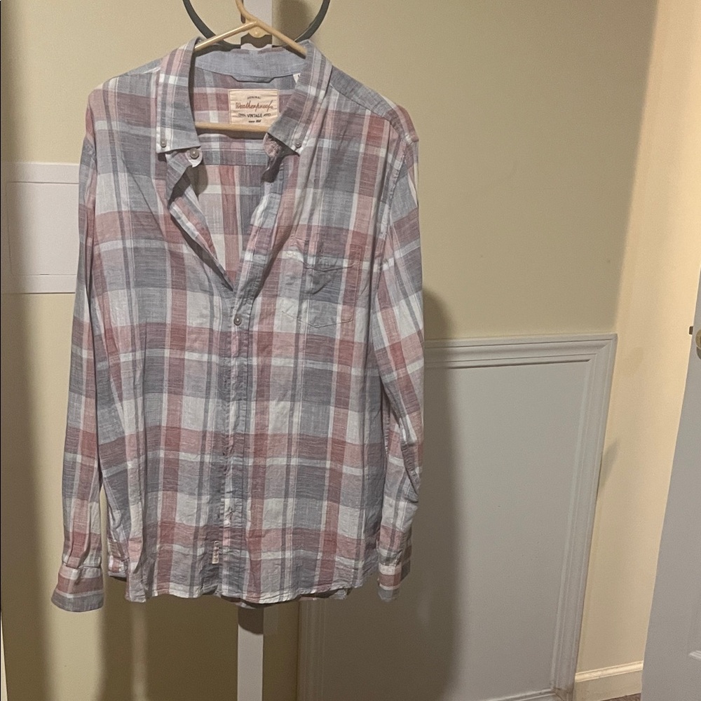 Weatherproof Men's Plaid Shirt - Red and Gray